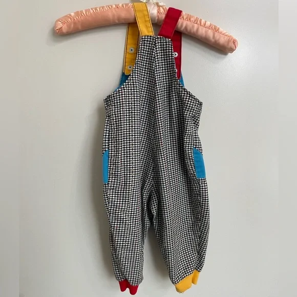 vintage buster brown gingham and emrboidered overralls - Picture 3 of 6